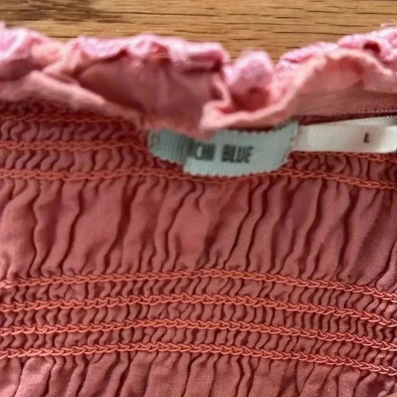 [L]Kimchi Blue -Urban Outfitters Pink Eyelet Strapless  Mini Dress - Picture 3 of 9